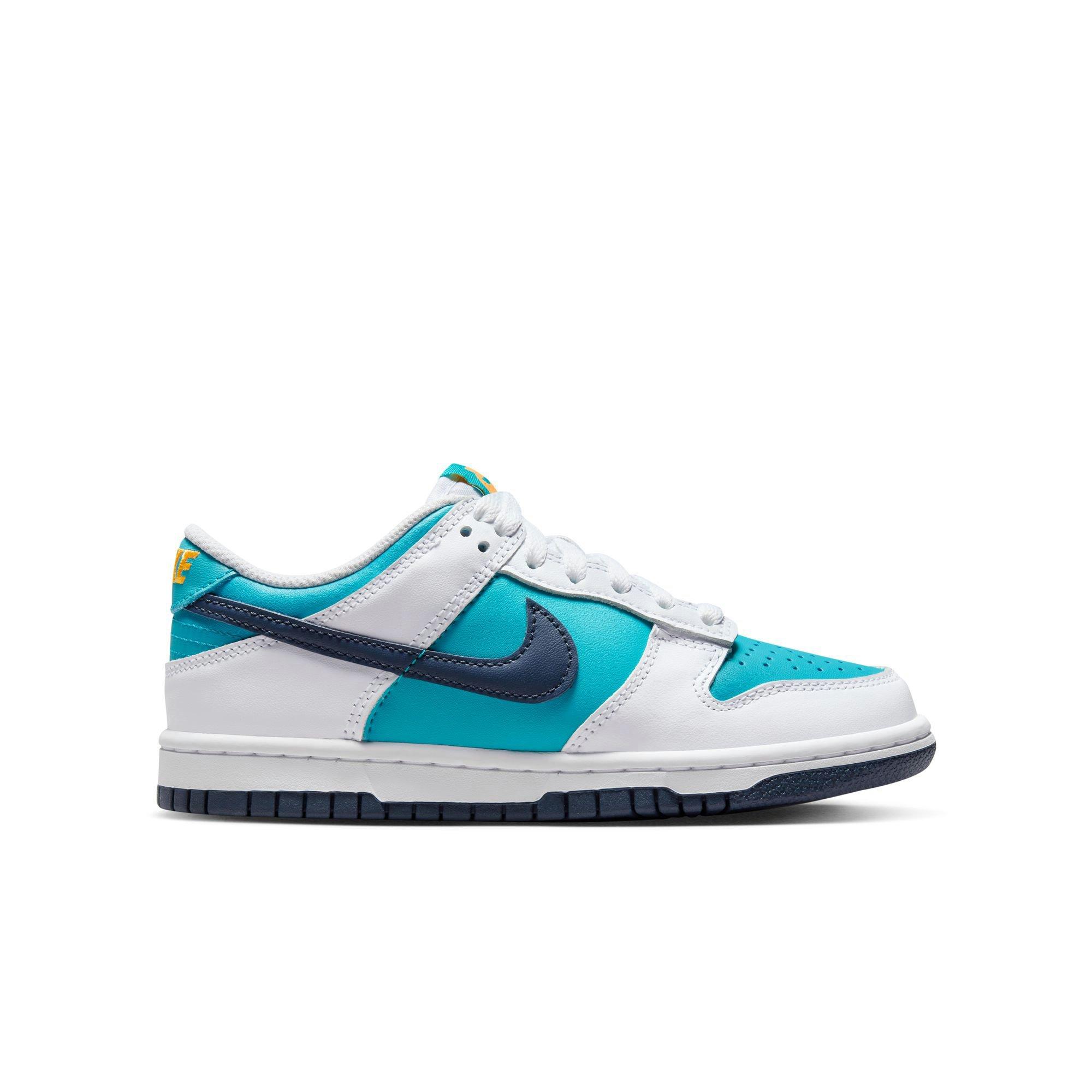 Nike Dunk Low "Dusty Cactus/Thunder Blue/White" Grade School Girls' Shoe - BLUE/WHITE